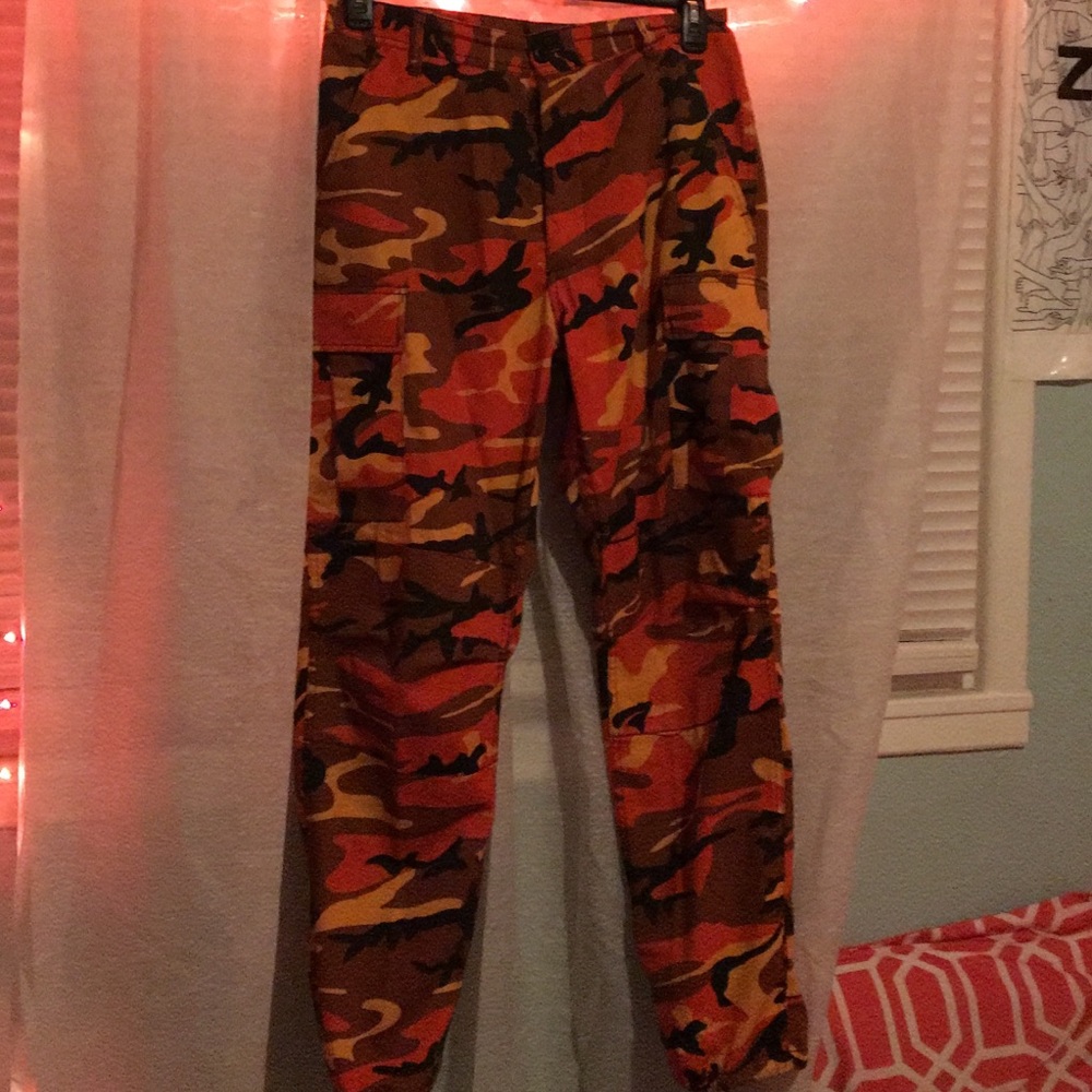 Orange Camo Fashion Pants